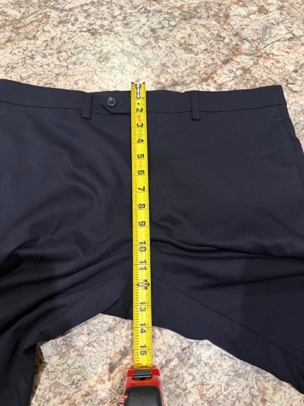 Van Heusen Mens Classic fit 2 Piece Suit 38R 35x29 Pants Navy Blue Solid Stretch - Picture 10 of 14